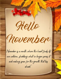 Hello November Signs hello November Template | PosterMyWall