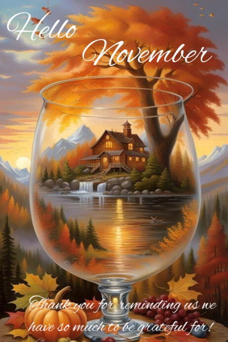Hello November Abstract Hello November Template | PosterMyWall