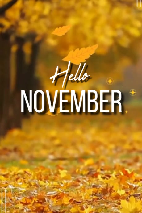 Hello November Poster template