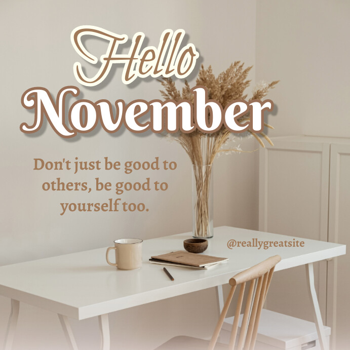 Hello November Template | PosterMyWall