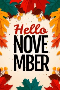 Hello November Signs hello November Template | PosterMyWall