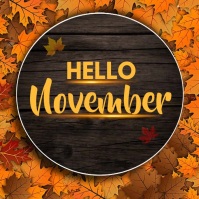 Black Hello November Greeting Instagram Post Template