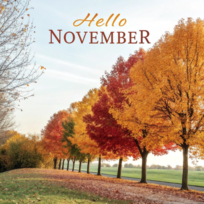 Copy of Hello November Greeting Social Media Post | PosterMyWall