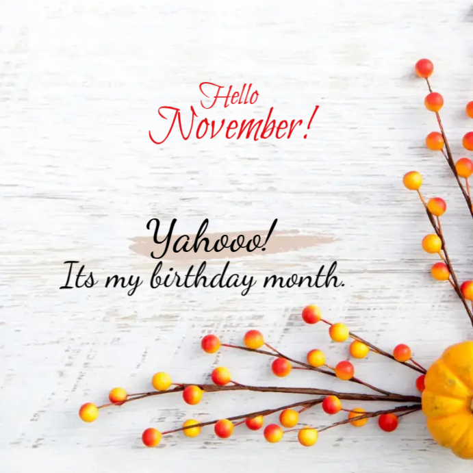 hello november Instagram post, birthday month Template | PosterMyWall