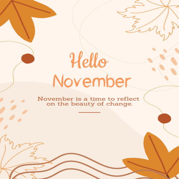 Hello November Instagram post online greeting cards Template | PosterMyWall