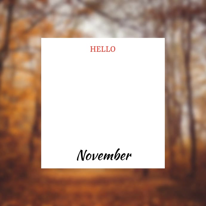 Hello November post for Instagram & Facebook Template | PosterMyWall