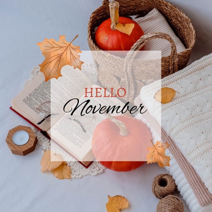 Hello November post for Instagram & Facebook Template | PosterMyWall