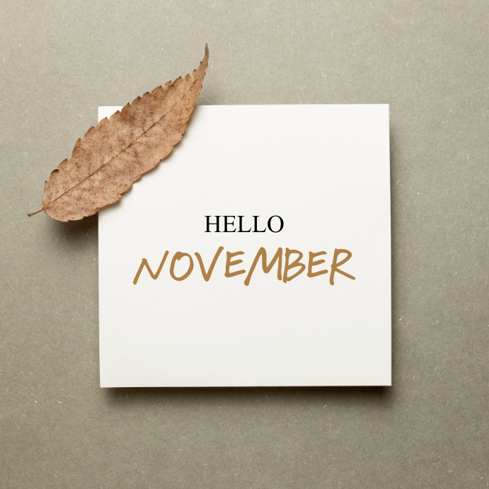 Hello November post for Instagram & Facebook Template | PosterMyWall