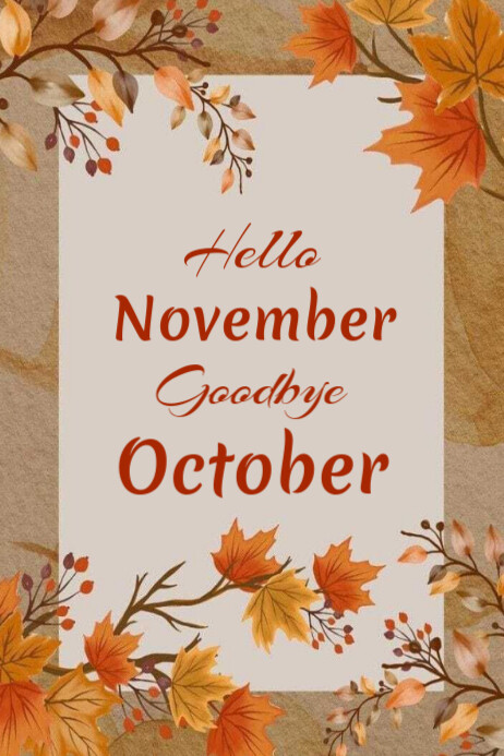 Hello November Poster 2024 template