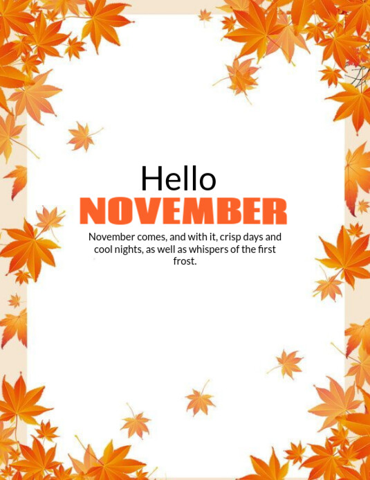 Hello november template | PosterMyWall