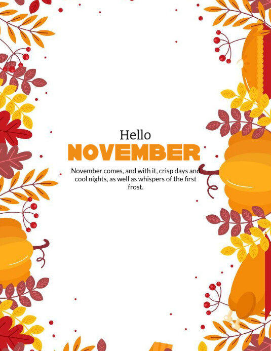 Hello november template | PosterMyWall