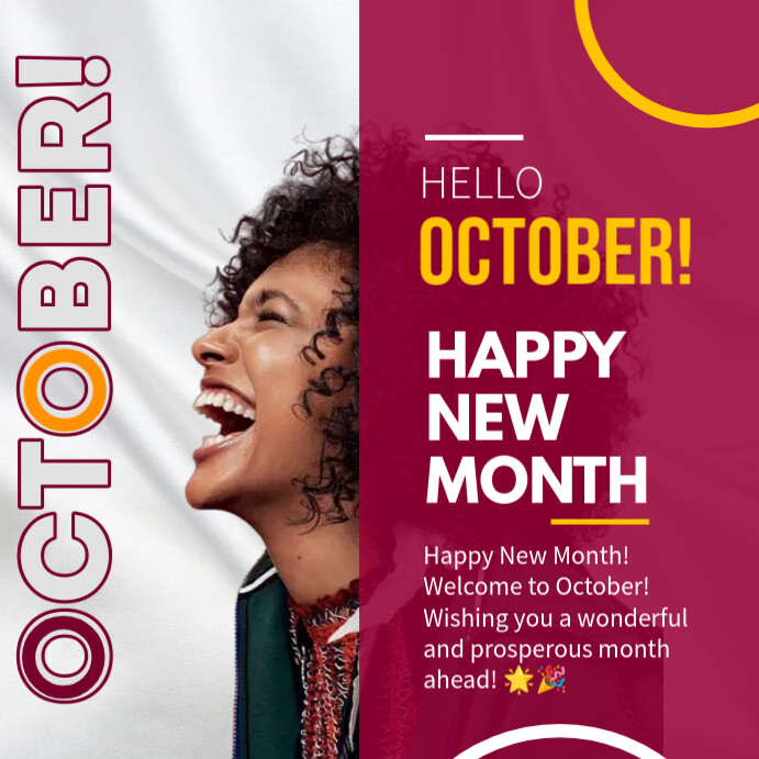 Hello October Happy New Month October Greet Template PosterMyWall Hello october happy new month october greet template postermywall