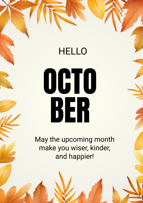 hello october ,new month Template | PosterMyWall