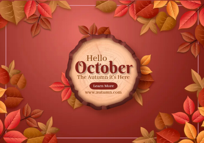Hello October Autumn Template | PosterMyWall
