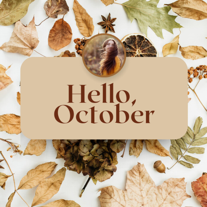 Hello October background design Template | PosterMyWall