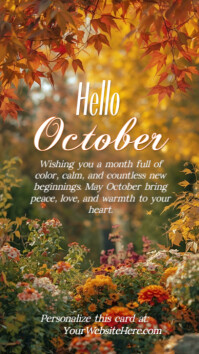 Orange October Greetings Instagram Story Template