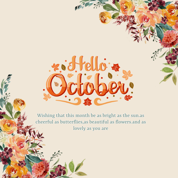 hello october Template | PosterMyWall