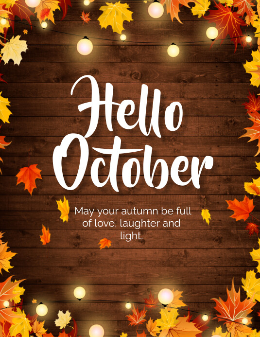 Plantilla de Hola Octubre | PosterMyWall