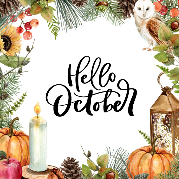 Hello October Template | PosterMyWall
