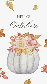 Fall October Templete hello october Template | PosterMyWall