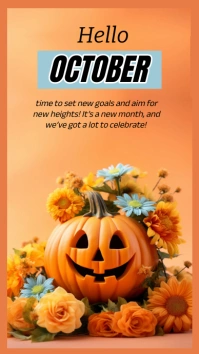 hello october Instagram Story template