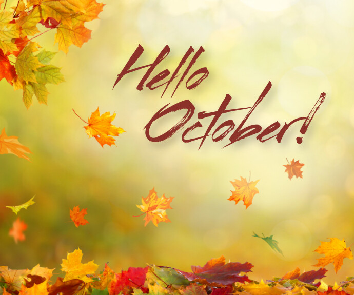 Hello October Medium Rectangle template