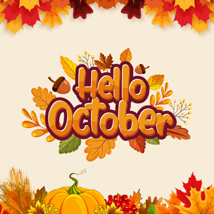 Hello October Design Hello October Template | PosterMyWall