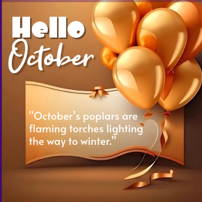 Hello October Template | PosterMyWall