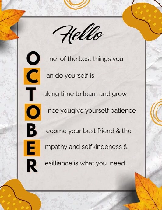 Hello October Steps hello october Template | PosterMyWall