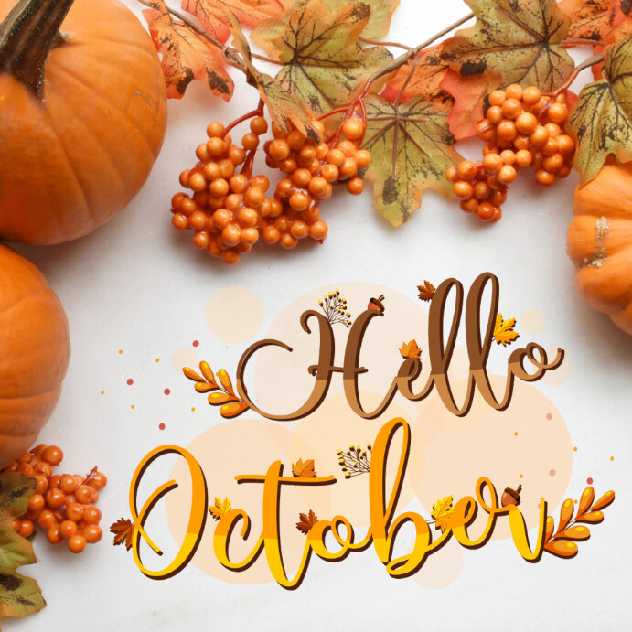 Hello October Design Hello October Template | PosterMyWall