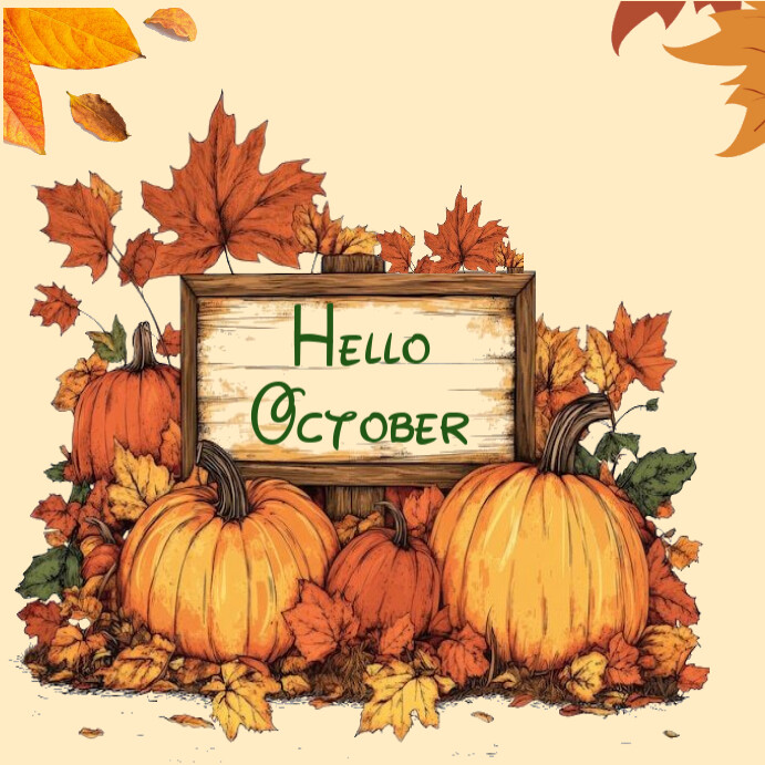 Hello October Template PosterMyWall