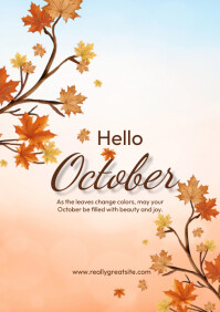 Hello October Design October Template | PosterMyWall