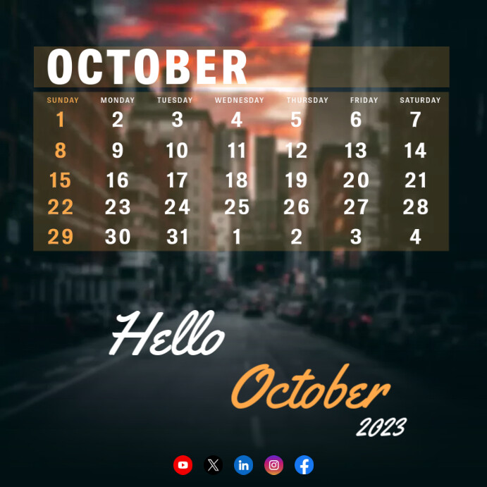 Copy of Hello October | PosterMyWall