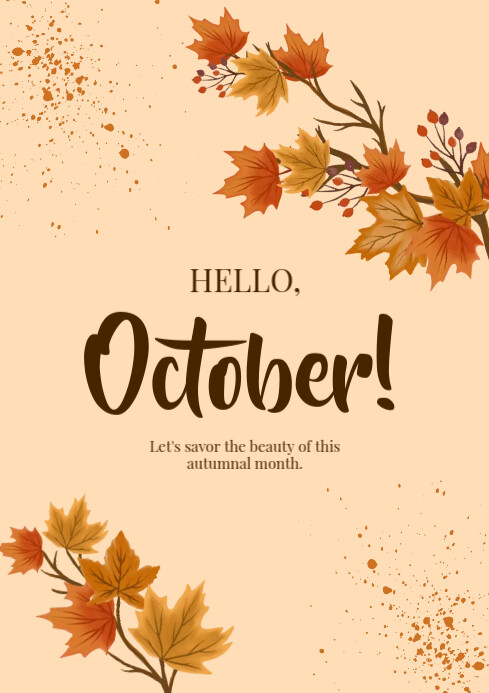 hello october flyer Template | PosterMyWall