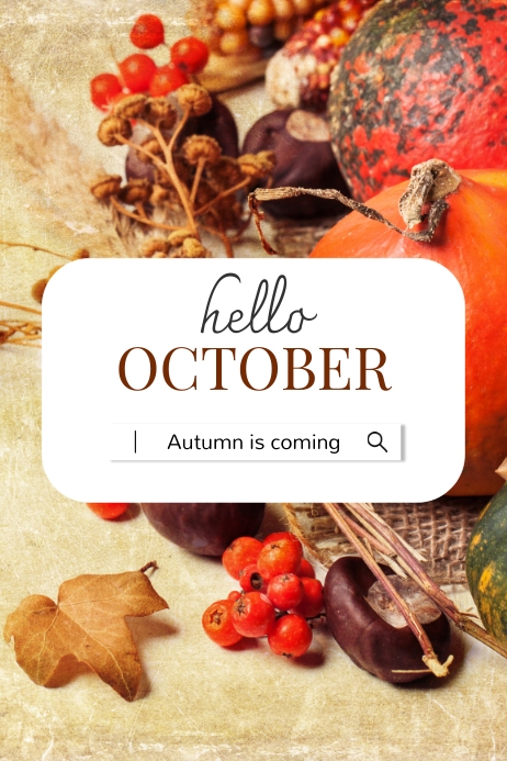 Hello October Flyer Poster Templat | PosterMyWall