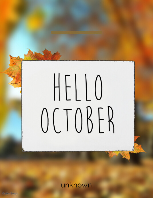 Hello October Flyer Poster Template | PosterMyWall