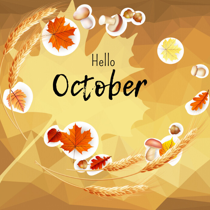 Hello October flyer template | PosterMyWall
