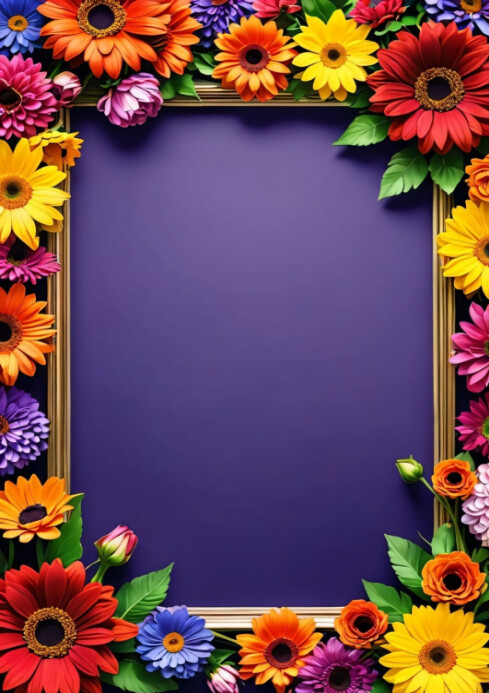 Hello October Greeting Rose Frame A4 template