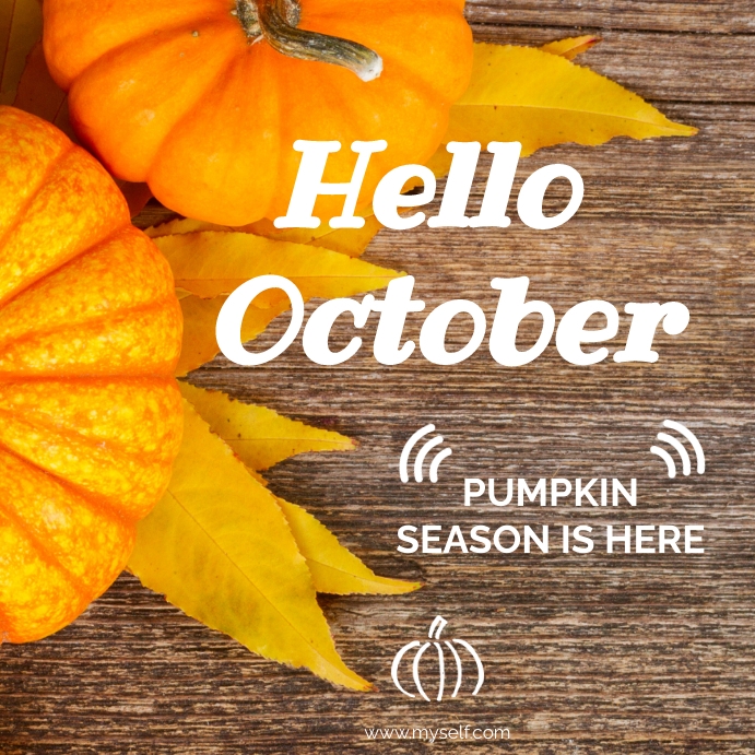 Hello October Instagram post template | PosterMyWall