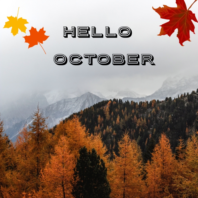 Hello October Instagram Post. Template | PosterMyWall