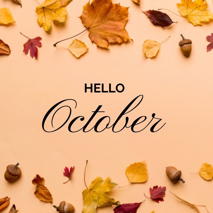 Hello October Instagram Post. Template | PosterMyWall