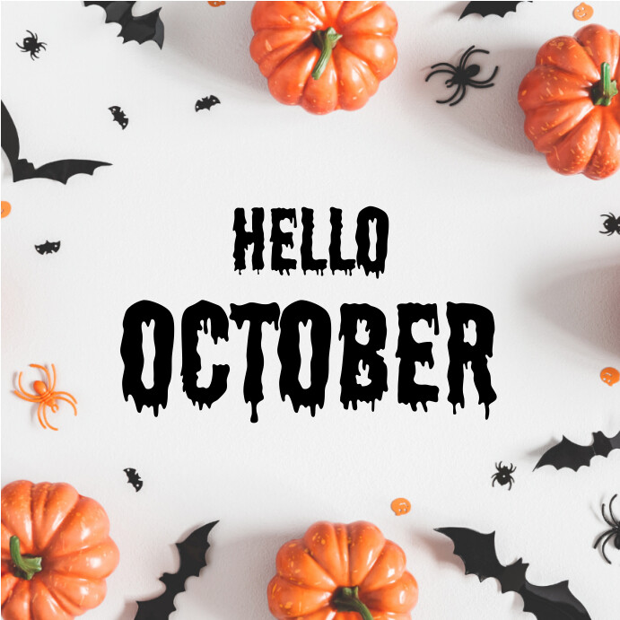 Hello October Instagram Post. Template | PosterMyWall