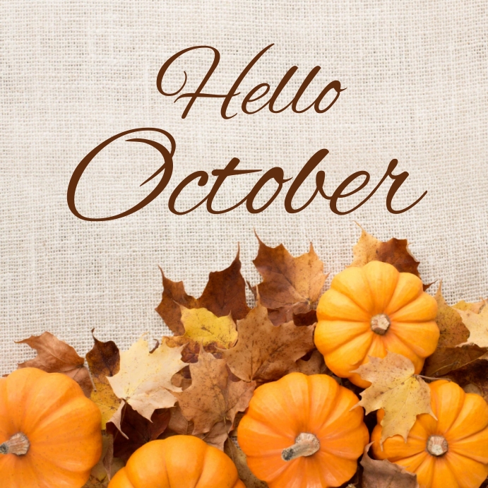 Hello October Instagram Post. Template | PosterMyWall