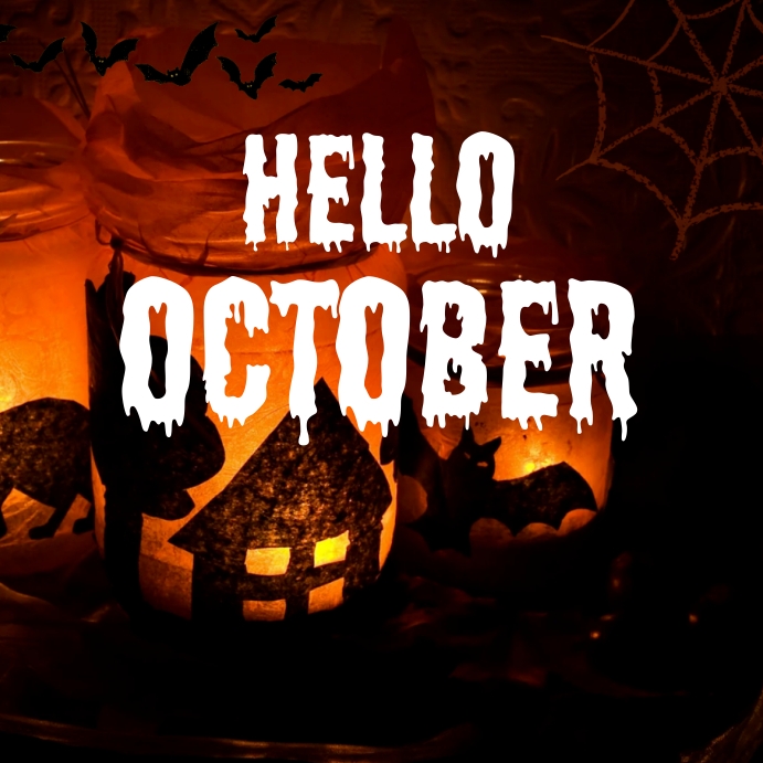 Hello October Instagram Post. Template | PosterMyWall