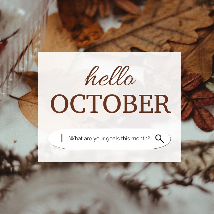 Hello October Instagram Post. Template | PosterMyWall