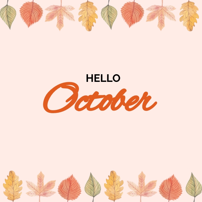 Hello October Instagram Post. Template | PosterMyWall