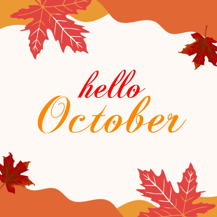 Hello October Instagram Post. Template | PosterMyWall