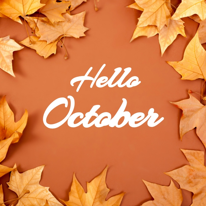 Hello October Instagram Post. Template | PosterMyWall