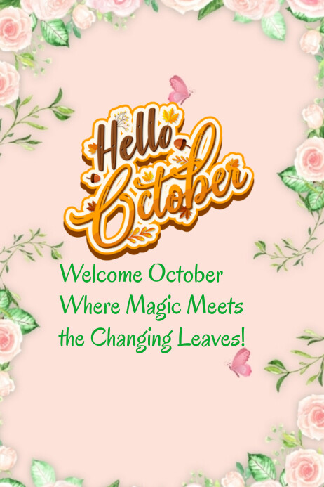 Hello October Poster Design Template | PosterMyWall