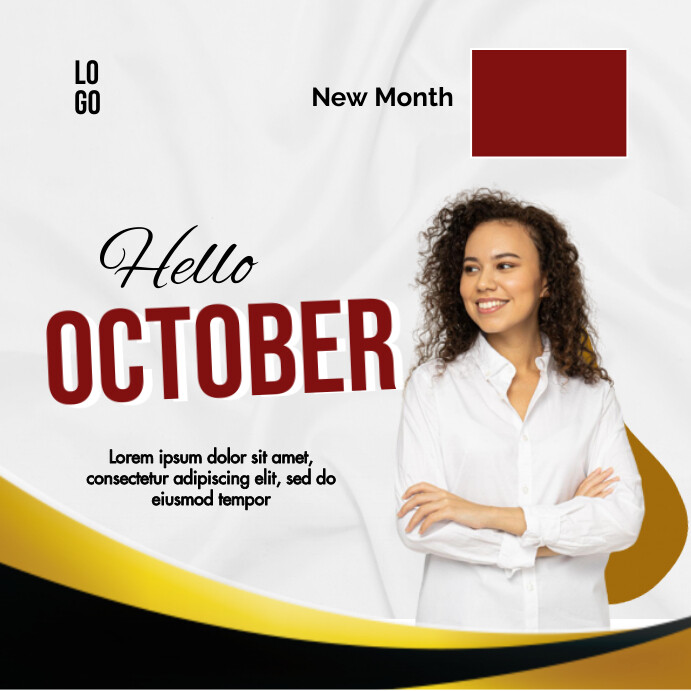 Hello OCTOBER POSTER Template | PosterMyWall